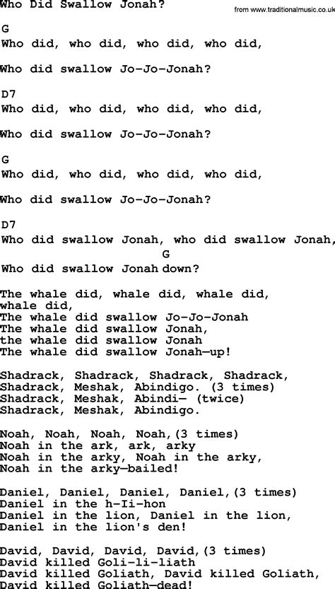 Top 1000 Folk And Old Time Songs Collection Who Did Swallow Jonah