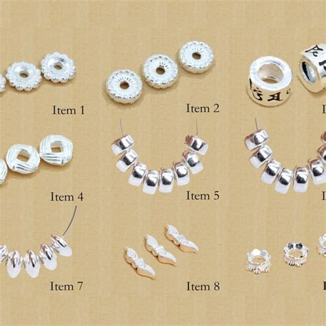 5 Pcs Sterling Silver Spacer Beads DIY Jewelry Making Etsy