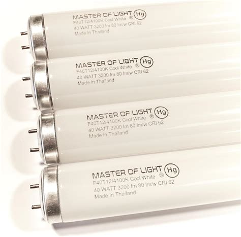 F40cw 4 Pack 4ft Fluorescent Tube Light Bulb 40w 40 Watt T12 Cool