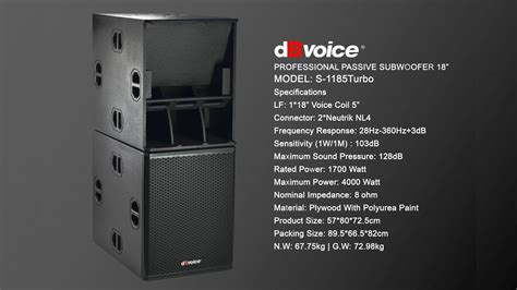 Professional Passive Subwoofer 1X18Inch DBvoice S 1185TURBO YouTube