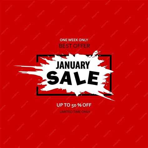 Premium Vector | January sale 50 design of the sale banner layout