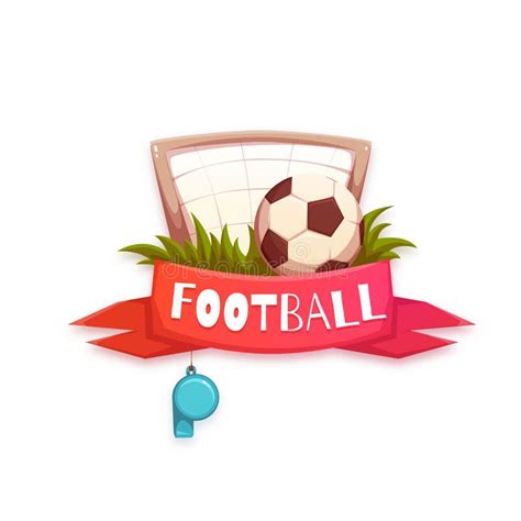 Banner With Football Ball And Goal Vector Illustration Stock Vector