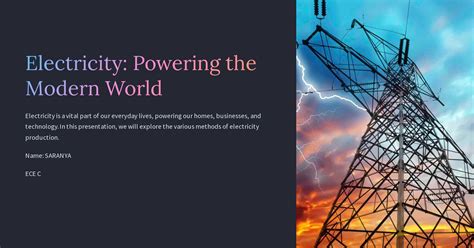 Electricity Powering The Modern World