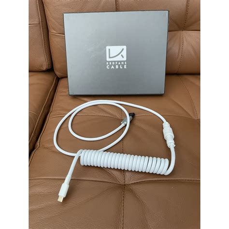 สายถก USB C coil cable สขาว KBDFANS WHITE HANDMADE CUSTOM MECHANICAL