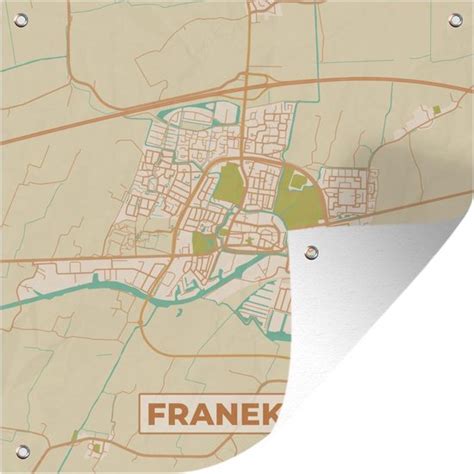 Tuin Poster Plattegrond Franeker Vintage X Cm Stadskaart