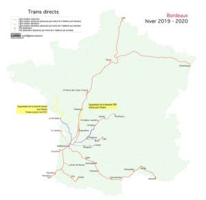 Carte Des Trains Directs Au D Part De Bordeaux En