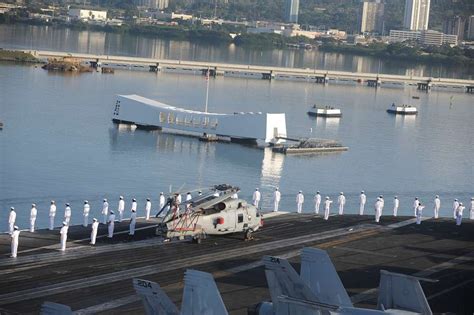 U S Sailors Render Honors Aboard The Aircraft Carrier Picryl