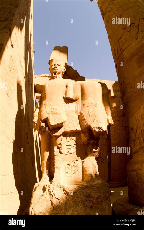 Karnak Temple Pharaoh Statues Inside Second Pylon Large Hypostyle Hall