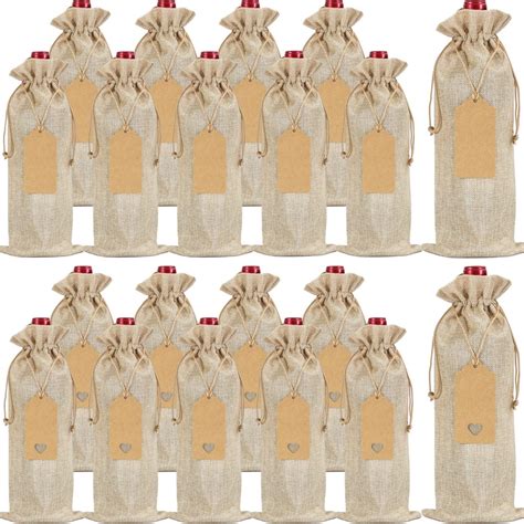 Amazon Keniot 20 Pcs Burlap Wine Bags Wine Gift Bags Reusable