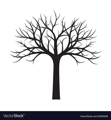 Shape of black tree without leaves Royalty Free Vector Image