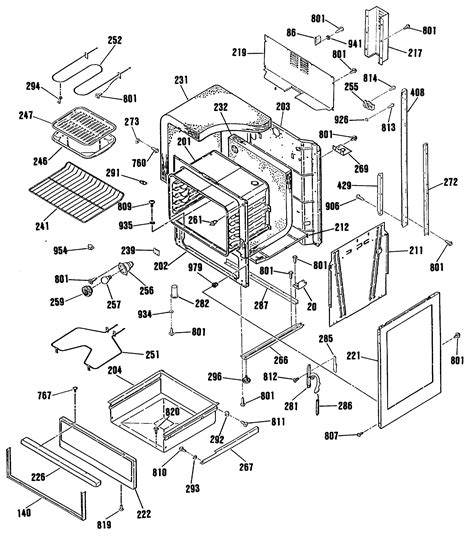 Assembly View for OVEN PARTS | JHP56GN3AD