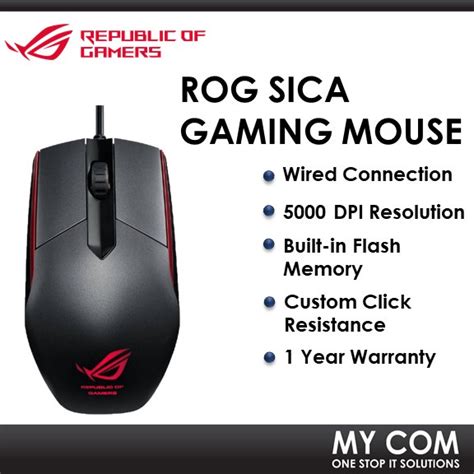 Asus ROG Sica P301 1A 5000 DPI USB Gaming Mouse With Enhanced Click