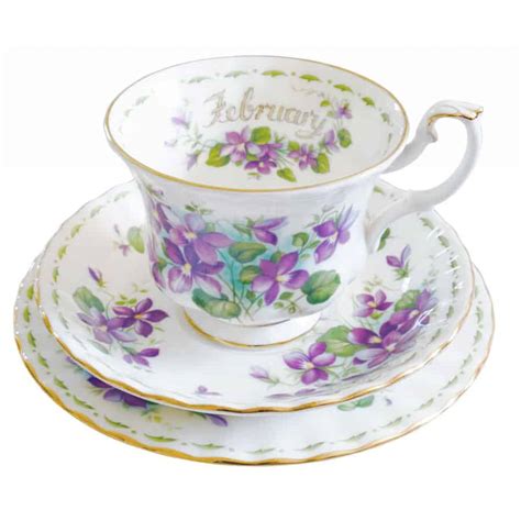 Royal Albert Flowers Of The Month February Violets Trio Clyde On Th