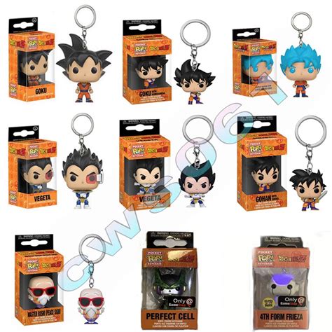 New Funko Pop Dragon Ball Z Vegetagokugohanmaster Roshi Pocket Keyring Cell Ltdfrieza Gitd