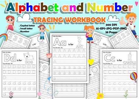 Alphabet and Number Tracing Workbook Graphic by BOO. DeSiGns · Creative ...