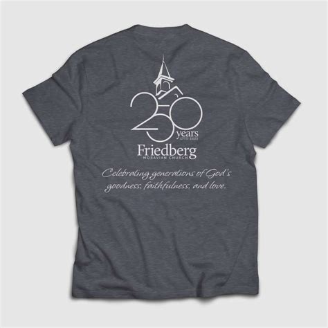 Th Anniversary T Shirt Friedberg Moravian Church