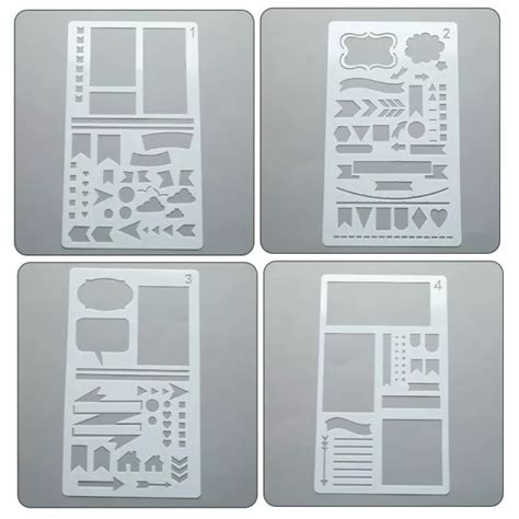 Pcs Stencil Set Planner Diy Drawing Template Journal Notebook Diary