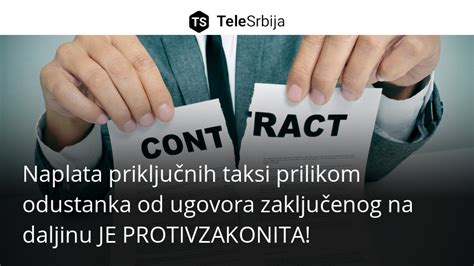 Naplata priključnih taksi prilikom odustanka od ugovora zaključenog na