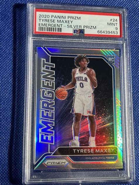 2020 21 Panini Prizm Emergent Silver Prizm 24 Tyrese Maxey RC For