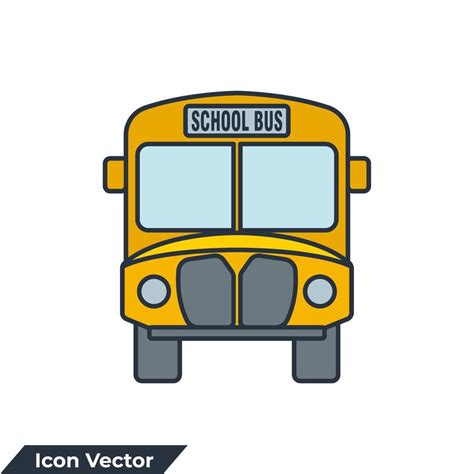 school bus icon logo vector illustration. school bus transportation symbol template for graphic ...