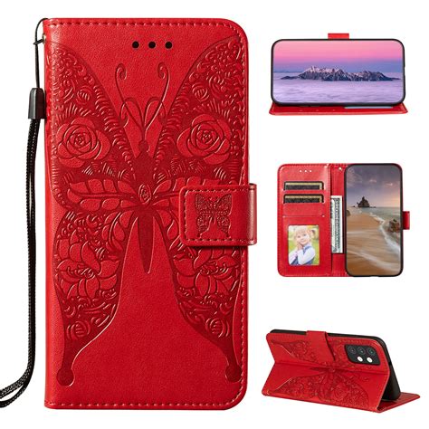 Samsung Galaxy A32 5G Wallet Case Dteck Embossed Butterfly PU Leather