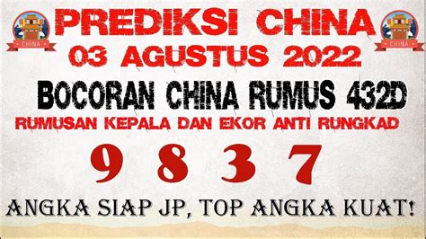 Prediksi China Hari Ini Agustus Rumus China Jitu Rumusan