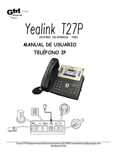 Manual Yealink T27 Pdf Teléfono Science