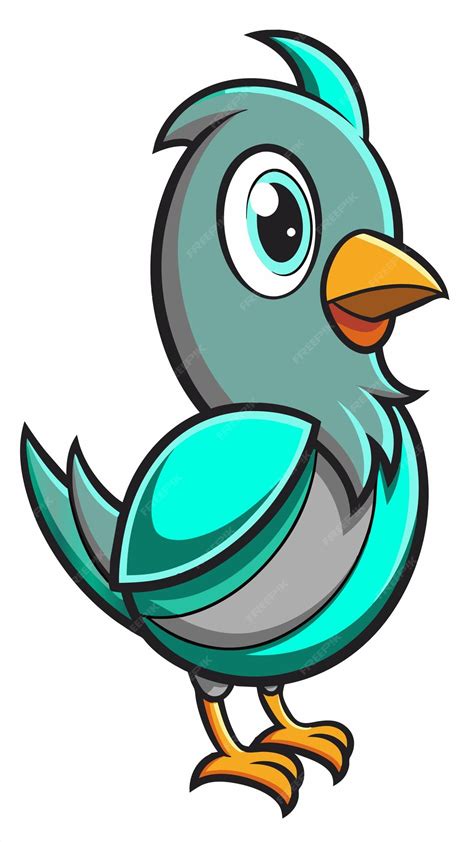 Premium Vector | A cartoon drawing of a blue bird with a blue background