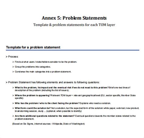 FREE 9+ Problem Statement Samples in PDF | MS Word