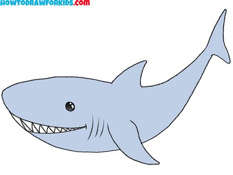 How to Draw a Cartoon Shark - Easy Drawing Tutorial For Kids