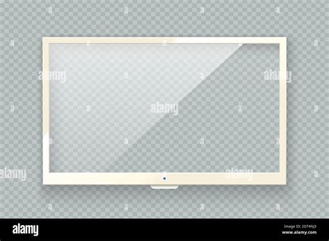 Vector Realistic White Tv Led Screen Isolated On Transparent Background