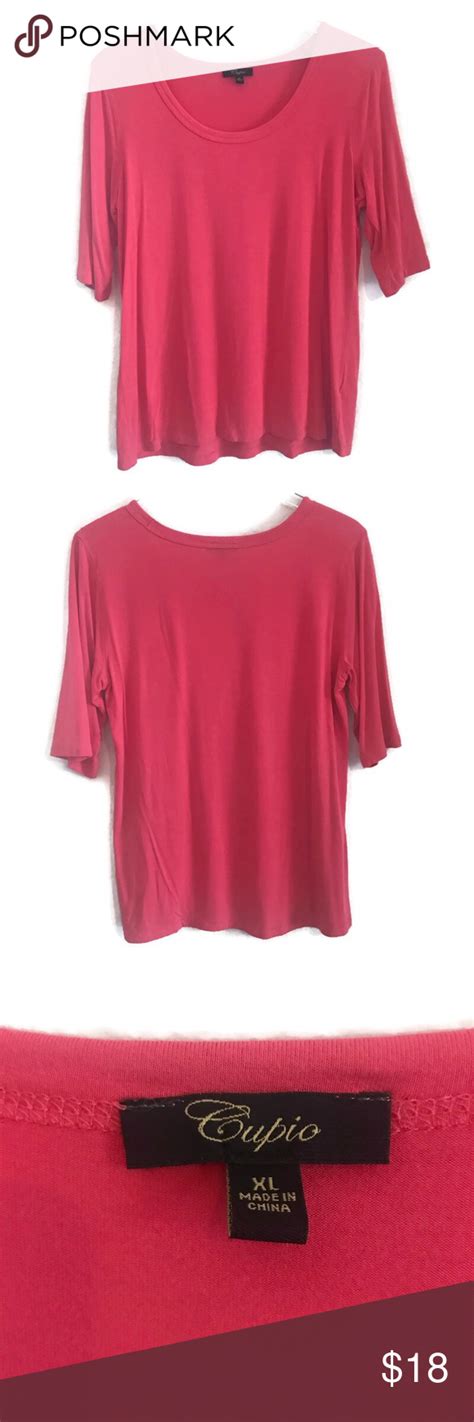 Cupio 3 4 Sleeve Length Coral Pink Top Xl Pink Tops Cupio Coral Pink