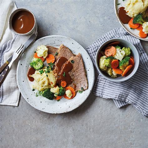 15 Minute Beef Roast With Garlic Mash Recipe Woolworths