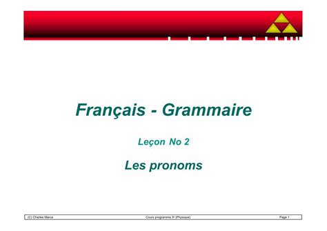 Pdf Fran Ais Grammaire Pdf File Les Pronoms En Et Ysont