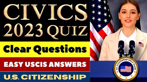 1 To 100 Civics Test 2023 Questions Quiz US Citizenship Easy Answers