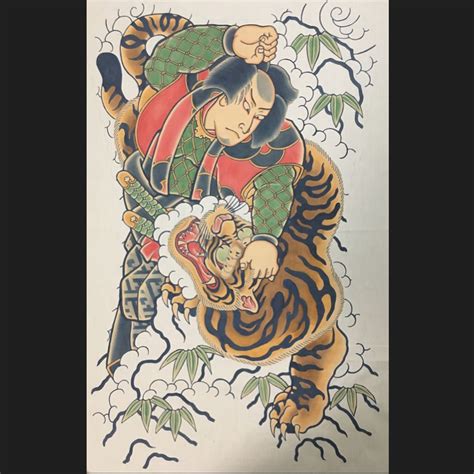 美佳☺︎媛 Trên Instagram “刺青 和彫り 刺青画 武松 虎 水滸伝 Tattoo