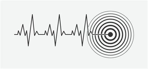 Pulsation Epicenter Location Mark Earthquake Earthquake Icon In Flat Style Alert Symbol Vector