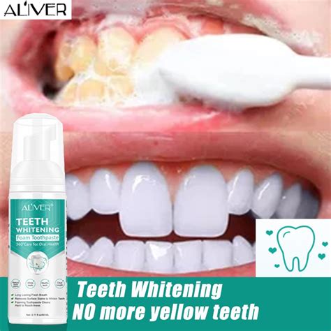 Aliver Teeth Whitening Mousse Foam Toothpaste Stain Removal Bright