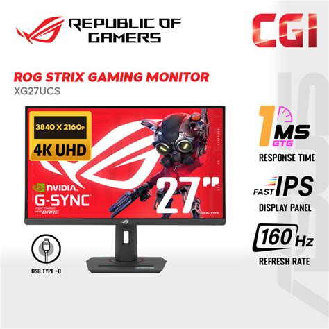 Asus 27 Rog Strix Xg27ucs Fast Ips 4k Uhd Hdr400 G Sync Freesync