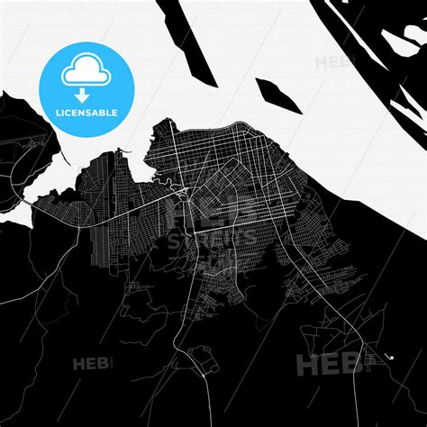 Santarem, Brazil PDF vector map black and white - HEBSTREITS