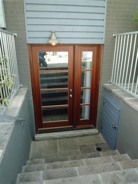 Toronto Wood Door With Sidelite Fieldstone Windows Basement