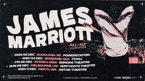 Auckland Scoop James Marriott Announces Australia New Zealand Tour