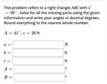 Answered S Problem Refers To A Right Triangle Bartleby