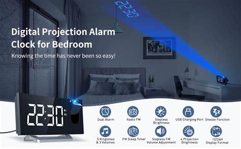 Alarm Clock Radio For Bedroom Projection Alarm Clock With