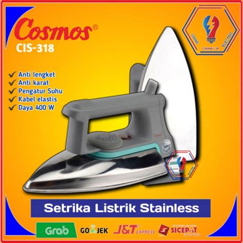 Jual Cosmos Setrika Listrik Stainless Steel Garansi Resmi Cis