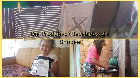 Compras Na Shopee Dia De Lavar Roupas Dia Produtivo Vlog Maeefilha