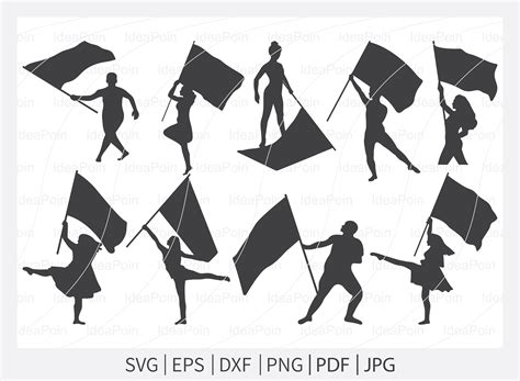 Color Guard Flags Svg Color Guard Svg Marching Band Etsy Uk