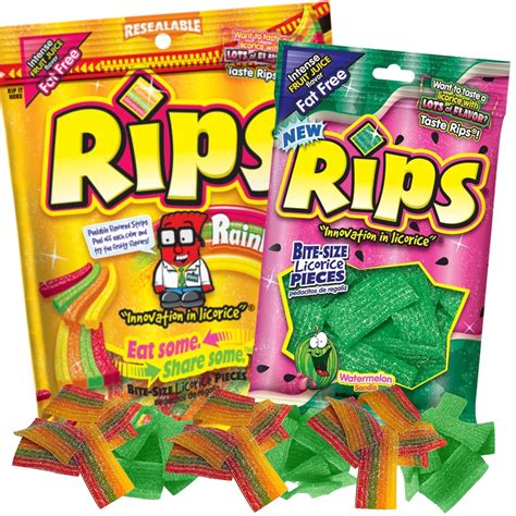 Rips Candy Licorice Bites Rainbow And Watermelon Flavored