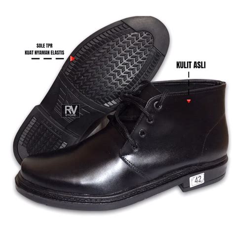 Jual Sepatu PDH Tali Kulit Asli Sepatu TNI POLRI SECURITY Satpam Kulit