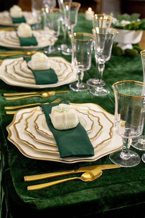 Emerald Green Table Napkin Velvet Tea Green Wedding St Patrick